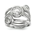 thumbnail image 1 of Sterling Silver Rhodium-plated Cubic Zirconia 3-ring Set - Size 6 - Measures 1.75mm Wide , 1 of 2