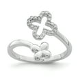 thumbnail image 1 of Sterling Silver Rhodium-plated Cubic Zirconia Adjustable Ring, 1 of 3