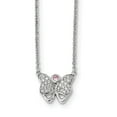 thumbnail image 1 of Sterling Silver Rhodium-plated Cubic Zirconia Butterfly With 1.5 Inch Ext. Necklacek - 17 Inch, 1 of 3