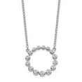 thumbnail image 1 of Sterling Silver Rhodium-plated Cubic Zirconia Circle with 2in Extender Necklace, 1 of 5