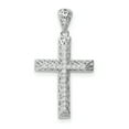 thumbnail image 1 of Sterling Silver Rhodium-plated Cubic Zirconia Cross Pendant, 1 of 6