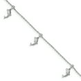 thumbnail image 1 of Sterling Silver Rhodium-plated Cubic Zirconia Dolphin Dangle 6.5 in with 1in Extender Bracelet, 1 of 3