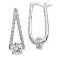 thumbnail image 1 of Sterling Silver Rhodium-plated Cubic Zirconia Hoop Earrings, 1 of 3