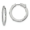 thumbnail image 1 of Sterling Silver Rhodium-plated Cubic Zirconia In and Out Round Hoop Earrings - Measures 26x26mm Wide, 1 of 1