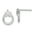 thumbnail image 1 of Sterling Silver Rhodium-plated Cubic Zirconia Star & Circle Post Earrings, 1 of 4