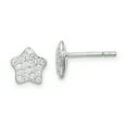 thumbnail image 1 of Sterling Silver Rhodium-plated Cubic Zirconia Star Post Earrings, 1 of 3