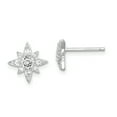 thumbnail image 1 of Sterling Silver Rhodium-plated Cubic Zirconia Star Post Earrings, 1 of 3