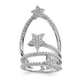 thumbnail image 1 of Sterling Silver Rhodium-plated Cubic Zirconia Star Ring - Size 7 - Measures 5.5mm Wide , 1 of 2