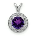 thumbnail image 1 of Sterling Silver Rhodium-plated Diam. & Amethyst Pendant, 1 of 3