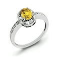 thumbnail image 1 of Sterling Silver Rhodium-plated Diam. & Citrine Ring QBR10NOV, 1 of 5