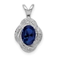 thumbnail image 1 of Sterling Silver Rhodium-plated Diam. & Created Sapphire Pendant QBPD12SEP, 1 of 4