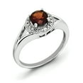 thumbnail image 1 of Sterling Silver Rhodium-plated Diam. & Garnet Ring, 1 of 3