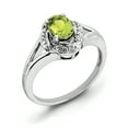 thumbnail image 1 of Sterling Silver Rhodium-plated Diam. & Peridot Ring, 1 of 2
