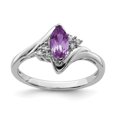 thumbnail image 1 of Sterling Silver Rhodium-plated Diamond & Amethyst Ring, 1 of 6
