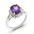 thumbnail image 1 of Sterling Silver Rhodium-plated Diamond & Amethyst Ring, 1 of 2