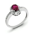 thumbnail image 1 of Sterling Silver Rhodium-plated Diamond & Created Ruby Ring, 1 of 2