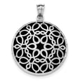 thumbnail image 1 of Sterling Silver Rhodium-plated Diamond-Cut Onyx Pendant, 1 of 1