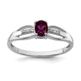 thumbnail image 1 of Sterling Silver Rhodium-plated Diamond Rhodolite Garnet Ring Size 6, 1 of 3