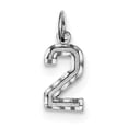 thumbnail image 1 of Sterling Silver Rhodium-plated Diamond-cut #2 Charm QSN02, 1 of 4
