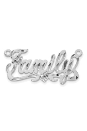 Sterling Silver/Rhodium-plated Diamond-cut Heart Name Plate XNA167SS