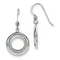 thumbnail image 1 of Sterling Silver Rhodium-plated Enamel Glitter Fabric Circle Dangle Earrings - Measures 35.1x17.5mm W, 1 of 1