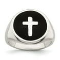thumbnail image 1 of Finest Gold Sterling Silver Rhodium-Plated Enameled Cross Ring - Size 10, 1 of 6