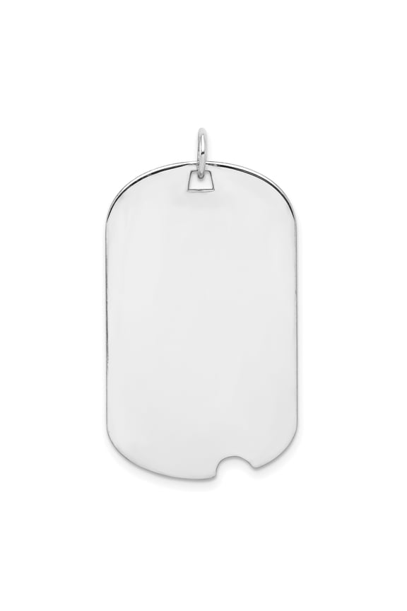 925 Sterling Silver Polished Engraveable Animal Pet Dog Tag Disc Charm 44x21mm Wide 0.69mm Thick Pendant Necklace for Wo