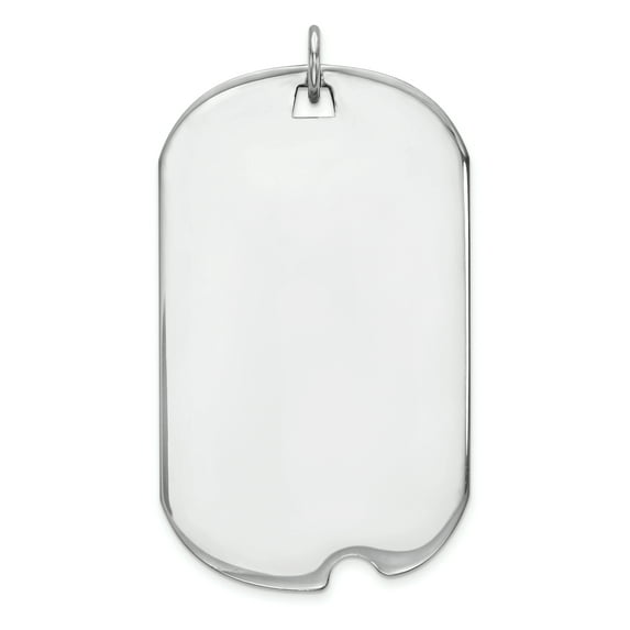 Sterling Silver Rhodium-plated Engraveable Dog Tag Disc Charm