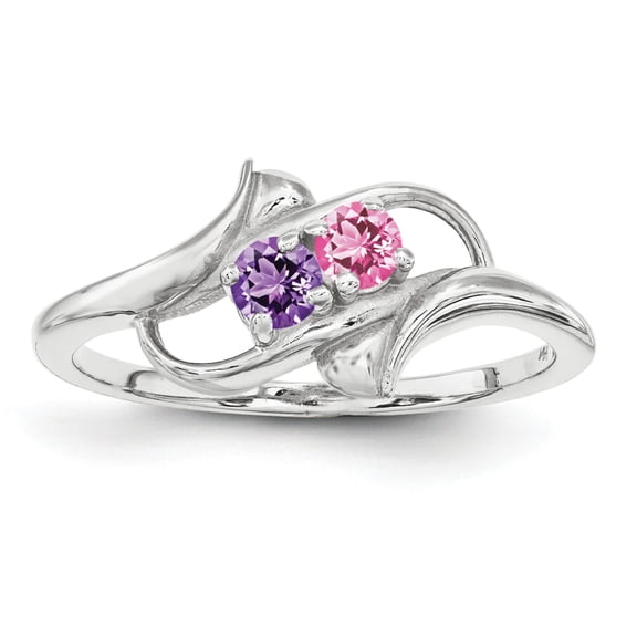 Sterling Silver Rhodium-plated Family Jewelry Mounting QXMR14/2SSM-5