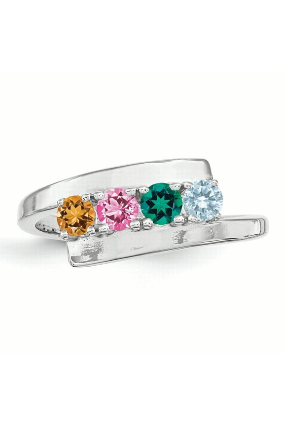 Sterling Silver Rhodium-plated Family Jewelry Mounting QXMR16/4SSM-7