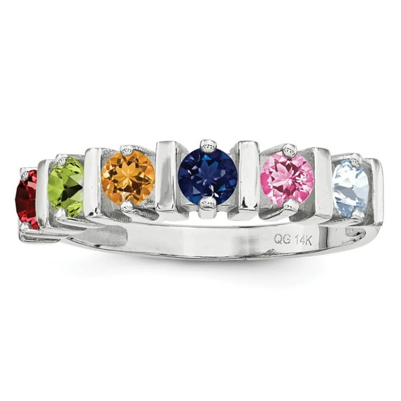 Sterling Silver Rhodium-plated Family Jewelry Mounting QXMR6/6SSM-7