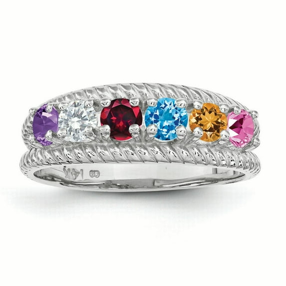 Sterling Silver Rhodium-plated Family Jewelry Mounting QXMR8/6SSM-8