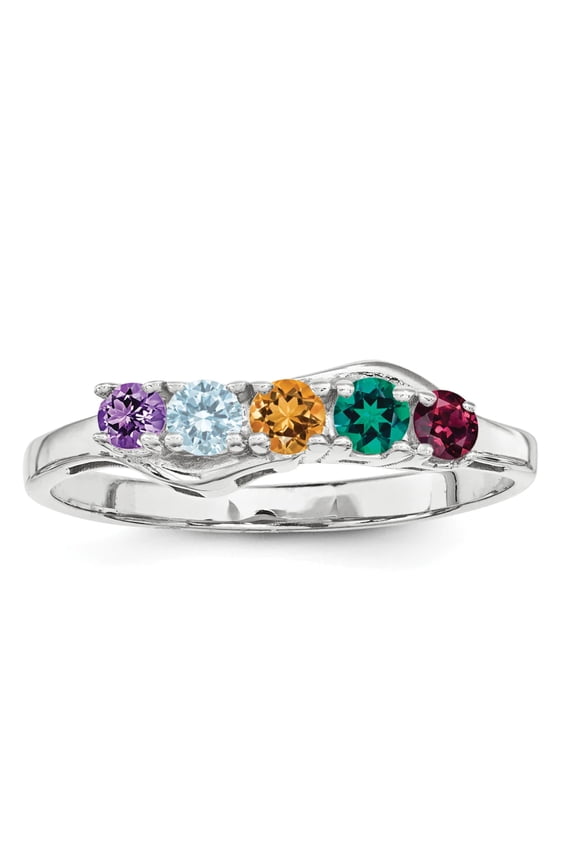 Sterling Silver Rhodium-plated Family Jewelry Mounting QXMR86/5SSM-8
