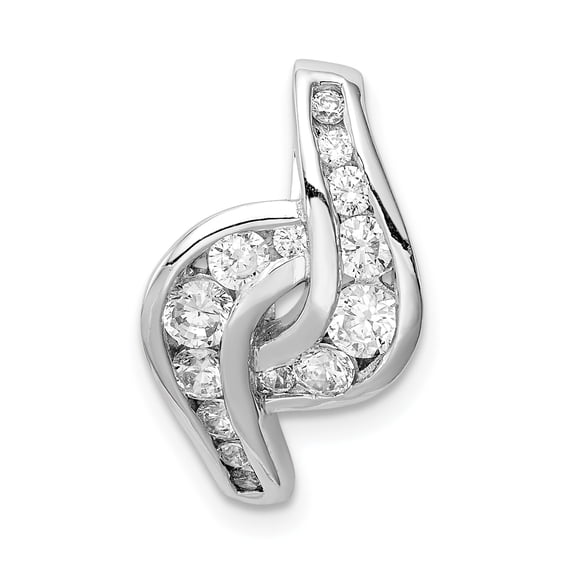 Sterling Silver Rhodium-plated Fancy CZ Slide QP5331
