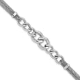 thumbnail image 1 of Sterling Silver Rhodium-plated Fancy Chain w/1in Ext. 2-strand Bracelet Q-QG5115-7, 1 of 4
