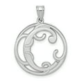 thumbnail image 1 of Sterling Silver Rhodium-plated Fancy Script Letter C Initial Pendant QC8999C, 1 of 4