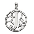 thumbnail image 1 of Sterling Silver Rhodium-plated Fancy Script Letter J Initial Pendant QC8999J, 1 of 4