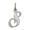 thumbnail image 1 of 925 Sterling Silver Solid Polished Small Fancy Script Letter Name Personalized Monogram Initial S Charm 16x10mm Wide Pen, 1 of 2