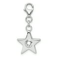 thumbnail image 1 of Sterling Silver Rhodium-plated February Cubic Zirconia Birthstone Star Charm, 1 of 3