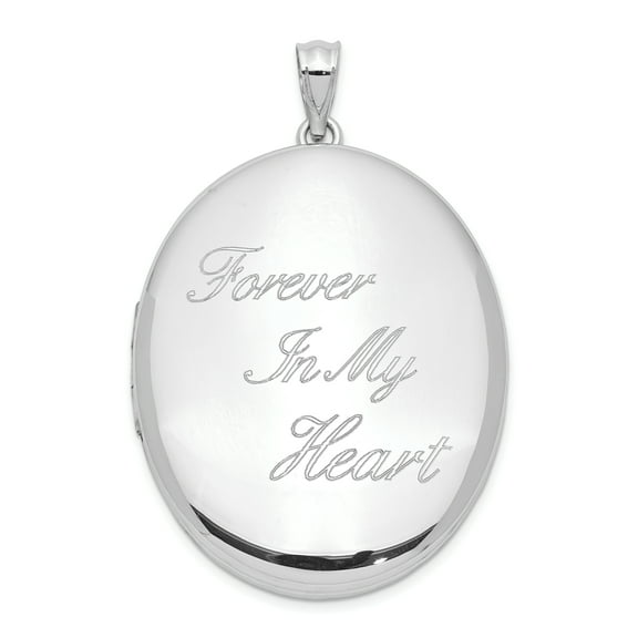 Sterling Silver Rhodium-plated Forever in My Heart Ash Holder Oval Locket Pendant