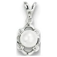 thumbnail image 1 of Sterling Silver Rhodium-plated Freshwater Cultured Pearl & Diam. Pendant, 1 of 1