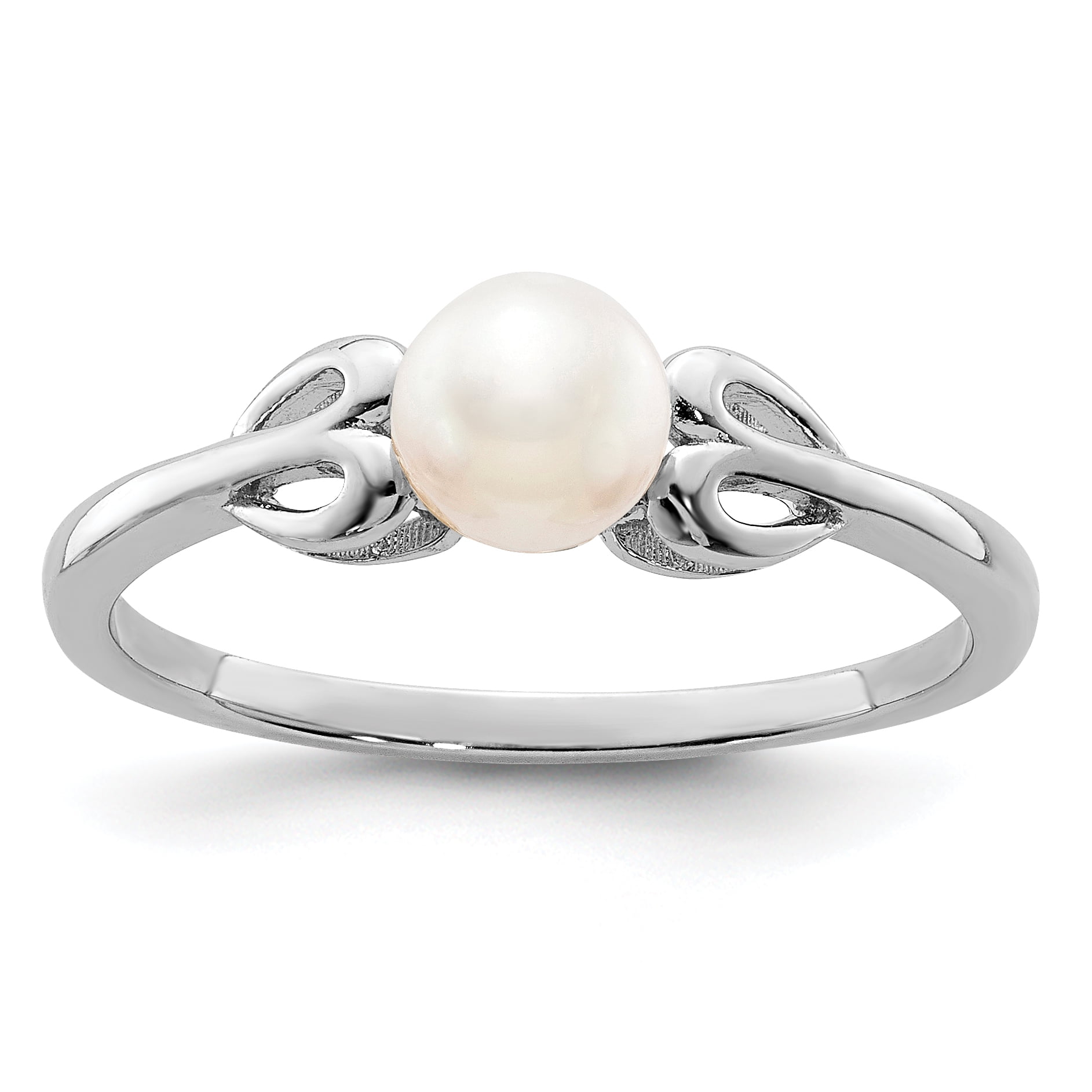 Gold-plated 9.5-10mm White Cultured Freshwater Pearl Ring Hammered Band Gold-plated 9.5-10mm White Cultured Freshwater Pearl Ring Hammered Band