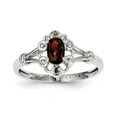 thumbnail image 1 of Sterling Silver Rhodium-plated Garnet & Diam. Ring, 1 of 1