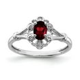 thumbnail image 1 of Sterling Silver Rhodium-plated Garnet & Diamond Ring, 1 of 6