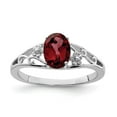 thumbnail image 1 of Sterling Silver Rhodium-plated Garnet Ring, 1 of 6