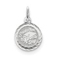 thumbnail image 1 of 925 Sterling Silver Solid Graduation Day Disc Charm 21x13mm Wide Pendant Necklace for Women, 1 of 4
