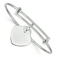 thumbnail image 1 of Sterling Silver Rhodium-plated Heart Dangle Bangle, 1 of 3
