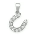 thumbnail image 1 of 925 Sterling Silver Polished Cubic Zirconia Pendant Necklace 14x14mm Wide Pendant for Women, 1 of 4