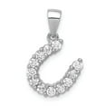 thumbnail image 1 of Sterling Silver Rhodium-plated Horseshoe CZ Pendant, 1 of 3