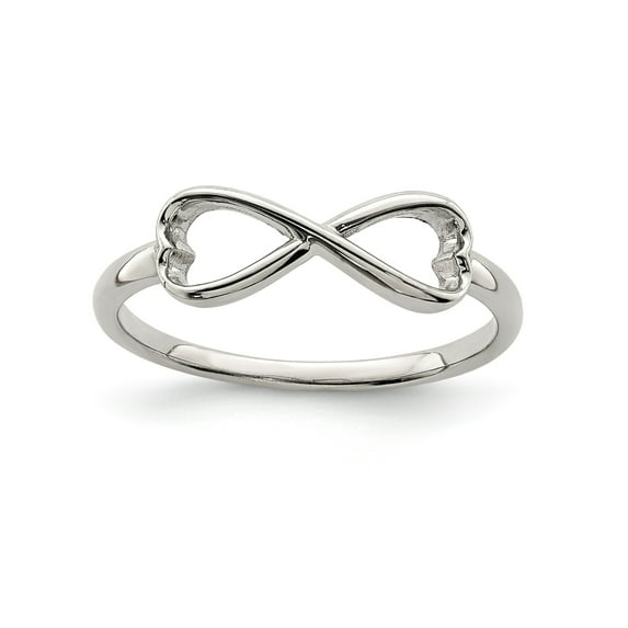Sterling Silver Rhodium-plated Infinity Heart Ring - Size 6